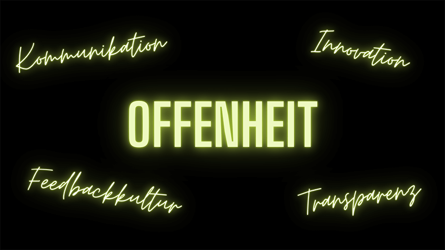 Offenheit, Kommunikation, Innovation, Feedbackkultur, Transparenz